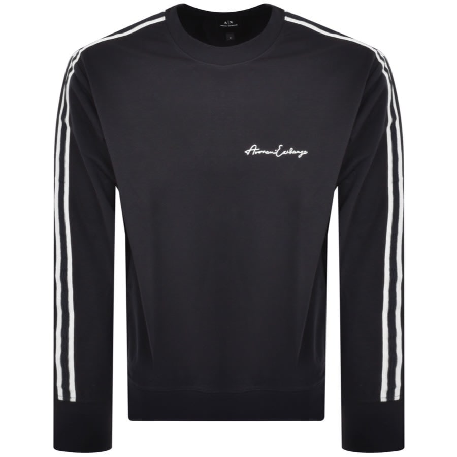 お手軽価格で贈りやすい Logo Neck Crew Exchange Armani Sweatshirt Mainline | Navy トップス